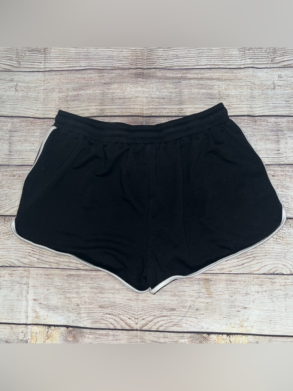 🤎3/$10 Women's Black Drawstring Athletic Shorts with Contrast Trim Size XL - Picture 4 of 7